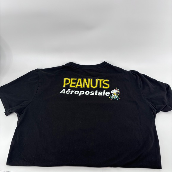 Vintage Y2K Aéropostale Peanuts Snoopy Christmas Tee Team Aero Christmas Sz L - Picture 3 of 5